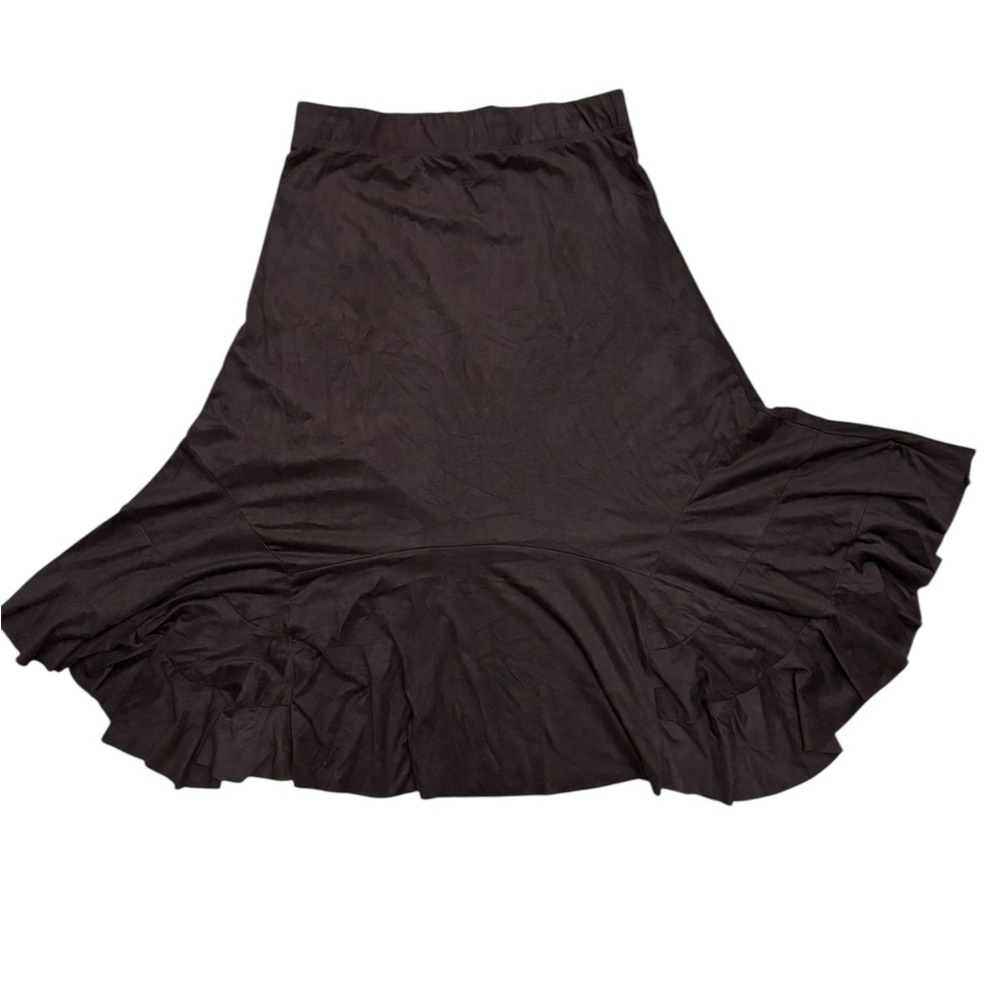 Tantrums Black Ruffled A-Line Midi Skirt